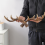 Vintage γάντζοι τοίχου Deer Antlers - κρεμάστρα ρούχων 28cm, βάση για διακοσμητικό γάντζο, B 7