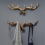Vintage γάντζοι τοίχου Deer Antlers - κρεμάστρα ρούχων 28cm, βάση για διακοσμητικό γάντζο, B 6