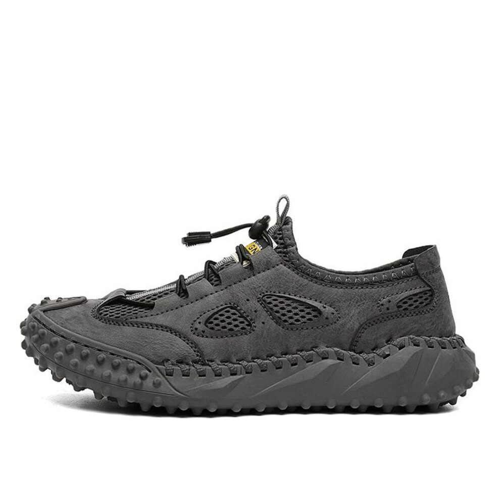 (gray, 41) Summer Breathable Outdoor Casual Shoes Men Sneakers Antiskid Slip On Walking Shoes Moccasins Man Shoes