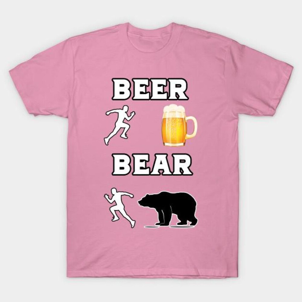 (L, pink) T Shirt Women Beer Bear Harajuku Print Kawaii Tshirt Summer Short Sleeve Female T-Shirt Top Tee