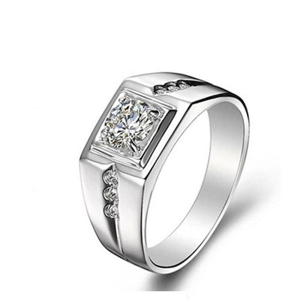 (silver, 8) New Gentlemanly Gold Ring Mens Domineering Ring Wedding Diamond Ring Accessories