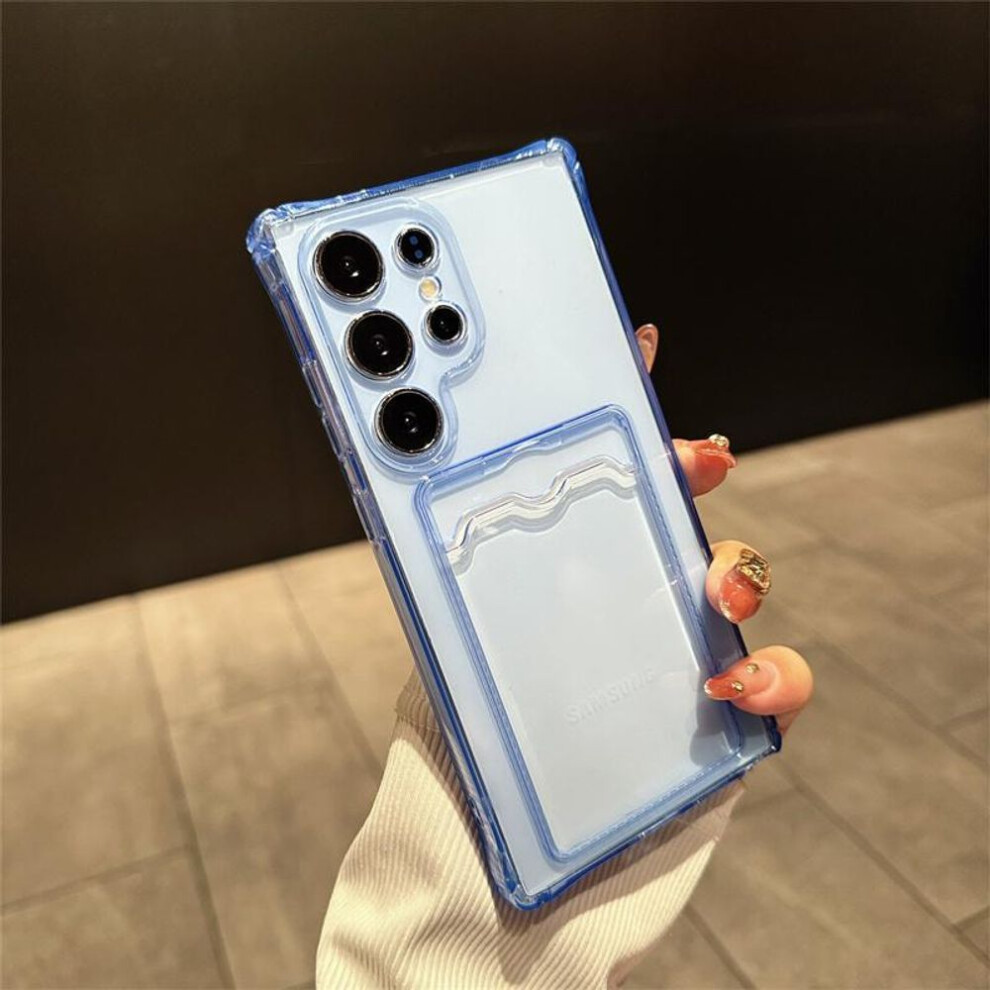 (blue, Samsung Galaxy S22Plus) Anti-knock Card Slot Clear TPU Case for Samsung Galaxy S25 Ultra S24 FE S23 A56 A36 A26 A16 A06 A55 A35 A25 A15 A54 A34 A24 A14 A53 A23 A13 Case Cover