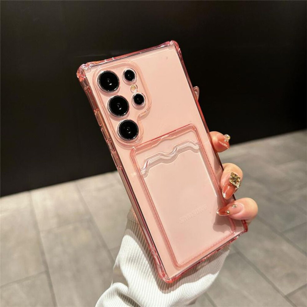 (pink, Samsung Galaxy A30S) Anti-knock Card Slot Clear TPU Case for Samsung Galaxy S25 Ultra S24 FE S23 A56 A36 A26 A16 A06 A55 A35 A25 A15 A54 A34 A24 A14 A53 A23 A13 Case Cover