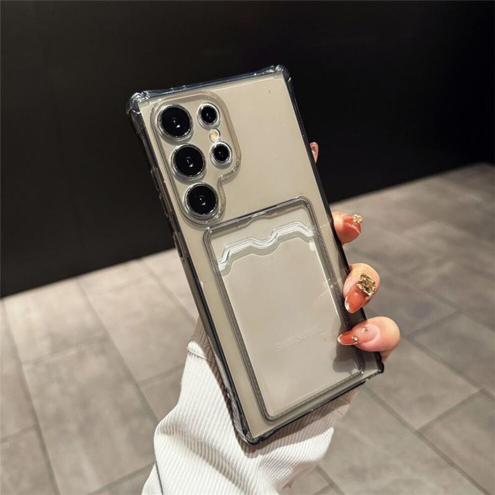 (black, Samsung Galaxy A22 (5G)) Anti-knock Card Slot Clear TPU Case for Samsung Galaxy S25 Ultra S24 FE S23 A56 A36 A26 A16 A06 A55 A35 A25 A15 A54 A34 A24 A14 A53 A23 A13 Case Cover