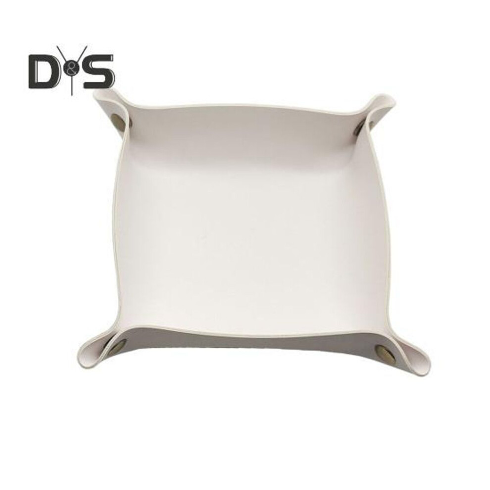 (white, M) Multifunctional Storage Tray Foldable Design Solid Color Coaster Coffee Cups Mat Decorative Jewelry Storage Organizer