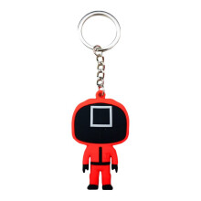 (Square)Squid Game Schlüsselanhänger rot Garde Stab Arbeiter Figur Schlüsselring Auto Rucksack Anhänger