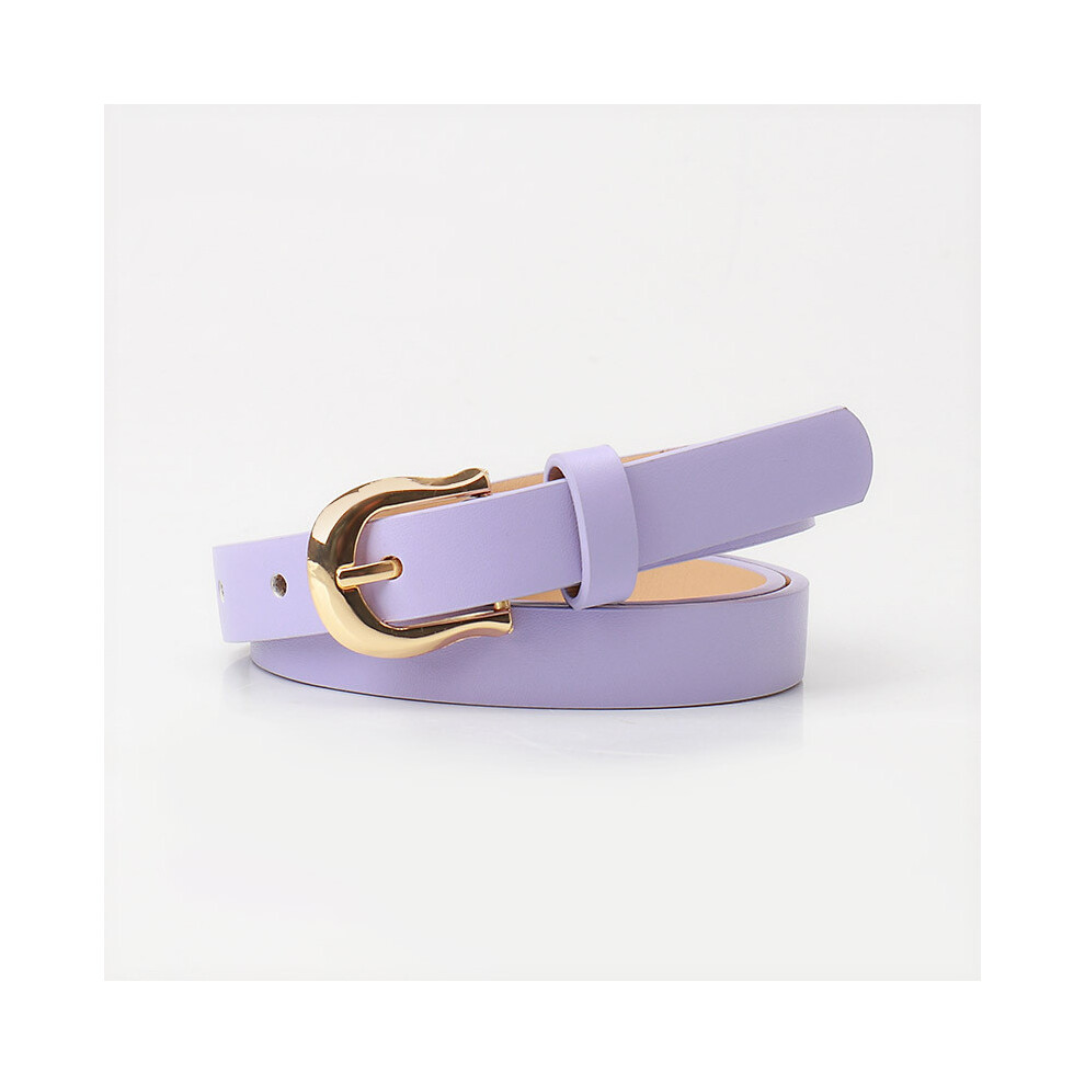 (Purple) Colored Sweet Candy Women Slim Belt With Alloy Buckle For School Work And-image-OPC-PHD2XMC-NEW