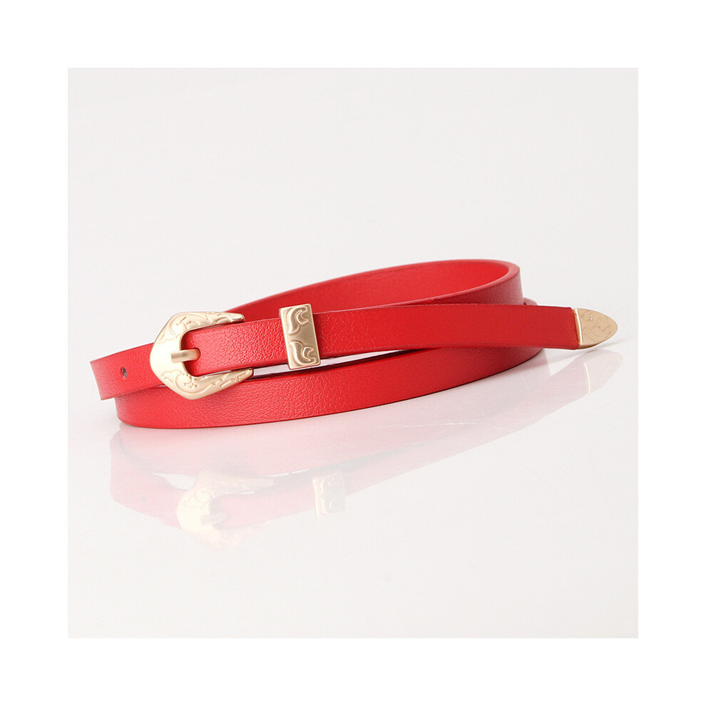 (Red) Matte Women Pu Leather Belt With Adjustable Length For Formal And Casual Wear-image-OPC-PHD2XR7-NEW