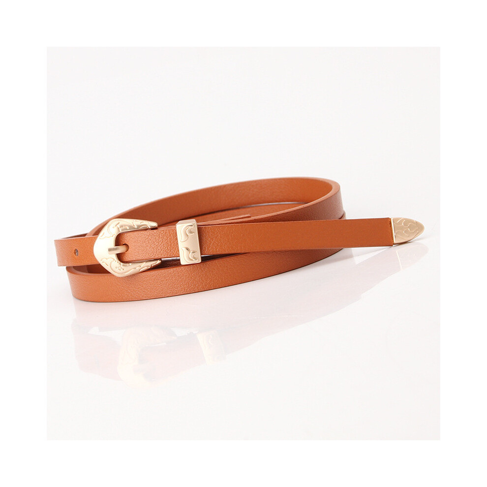 (Tan) Matte Women Pu Leather Belt With Adjustable Length For Formal And Casual Wear-image-OPC-PHD2XRH-NEW