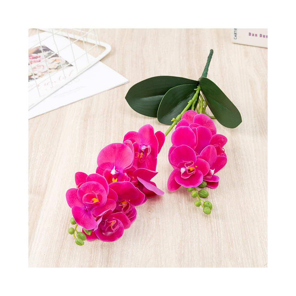 (Rose Red) Phalaenopsis Artificial Simulation Flower Room Wedding Decoration Green Plants-image-OPC-PHD2YBF-NEW