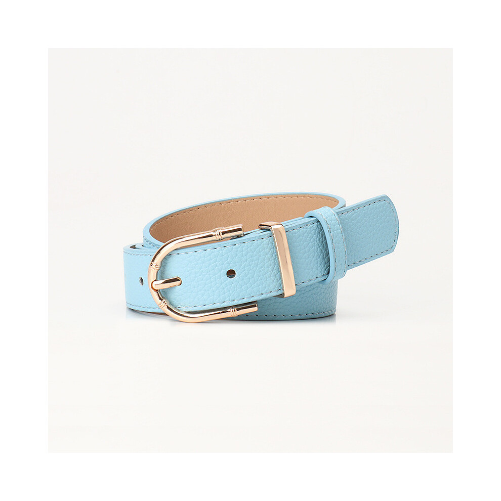 (Blue) Metal Simple Decorative Buckle Multicolor Women Waist Belt Daily For Wear-image-OPC-PHD2YFS-NEW