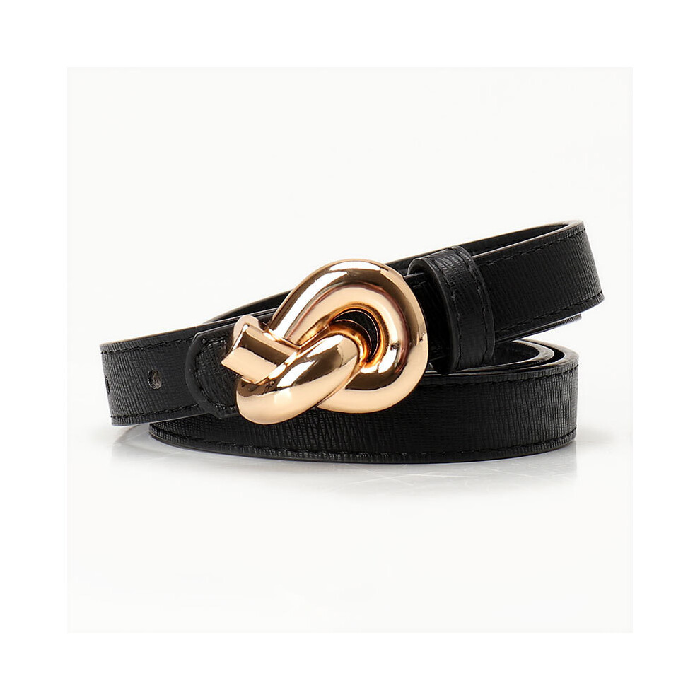 (Black)Ceinture femme en cuir avec boucle élégante pour robe polyvalente et occasions décontractées