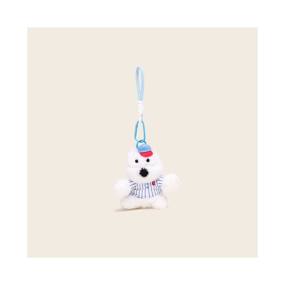 (Blue) Sports Puppy Style Plush Toy Cartoon Animal Doll Keychain Pendant Backpack-image-OPC-PHD56CD-NEW