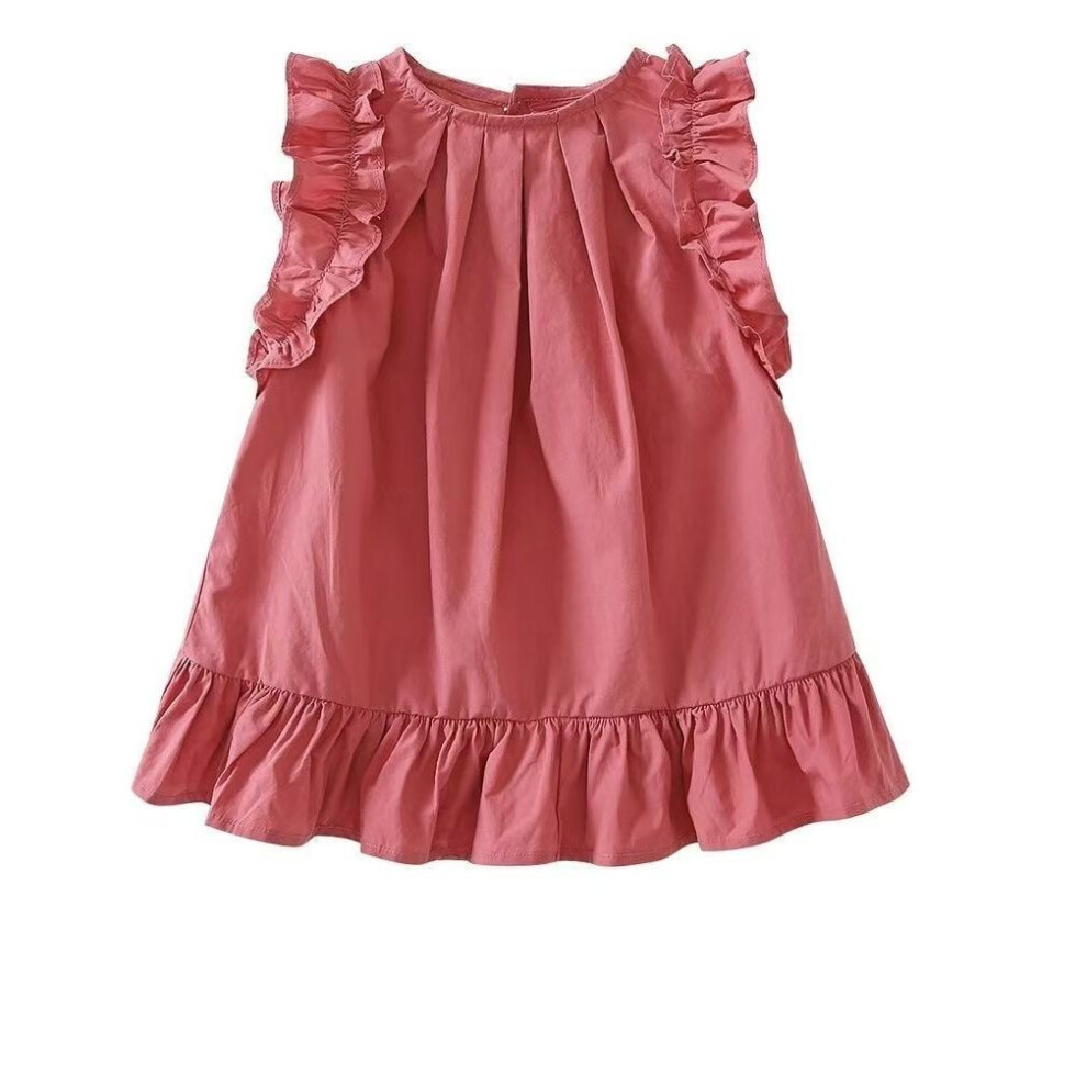 (80cm) Color Solid Girl Summer Dress Cotton Sleeveless Princess Style For Daily Wear-image-OPC-PHD588V-NEW