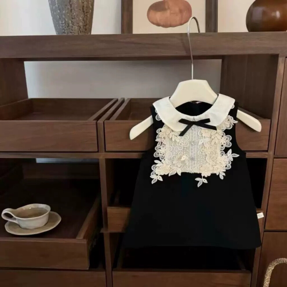 (100cm) And Bow Elegant Flower Embroidery Design Summer Children Dress Dress Princess-image-OPC-PHD58FS-NEW