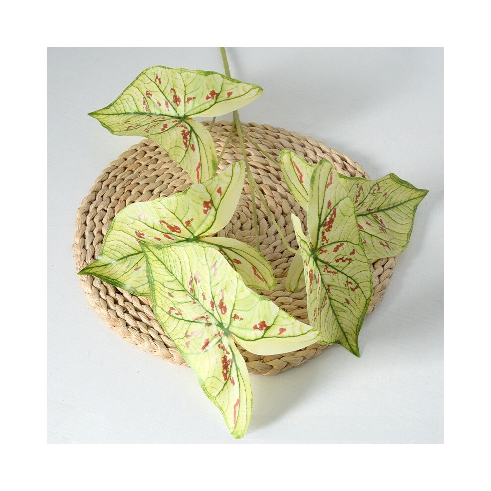 (Deep Green Dots) Taro Colorful Simulated Leaves Green Plants Garden Landscaping Indoor Decoration-image-OPC-PHD5CMP-NEW