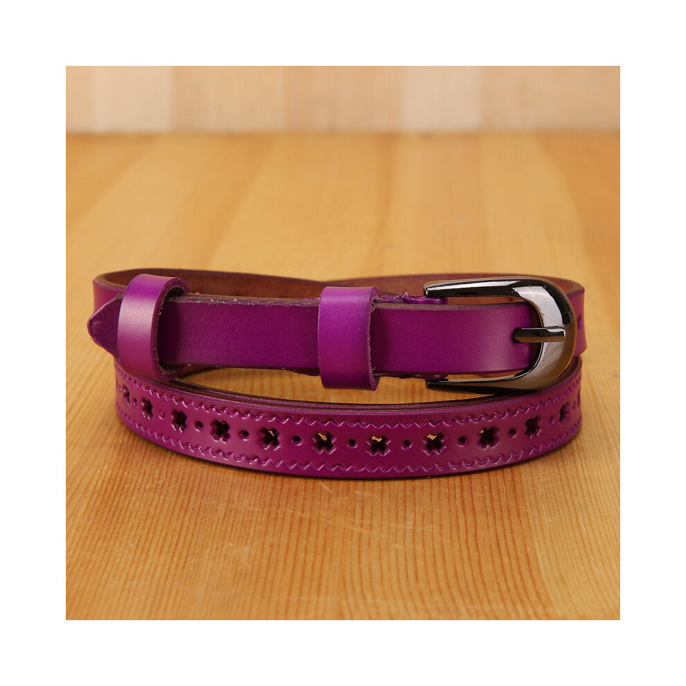 (Purple, 105cm) Womens Leather Twolayer Waist Belt Alloy Buckle Profile Decoration Casual Wear-image-OPC-PHD5G8G-NEW