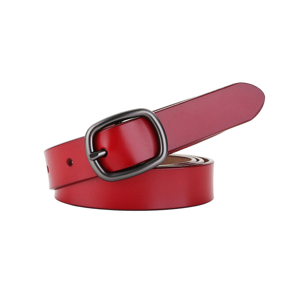 (Red, 100cm) Pure Hanrafted Leather Waist Belt With Metal Pin Closure For Use Daily Outings-image-OPC-PHD5G9J-NEW