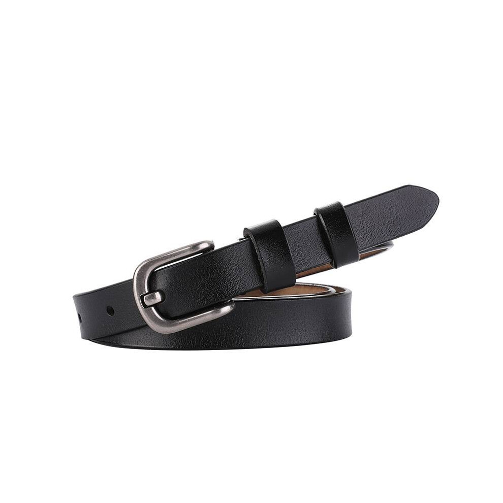 (Black, 110cm) Genuine Women Leather Belt Retro Pin Buckle Slim Decoration Everyday Profile-image-OPC-PHD5GDC-NEW