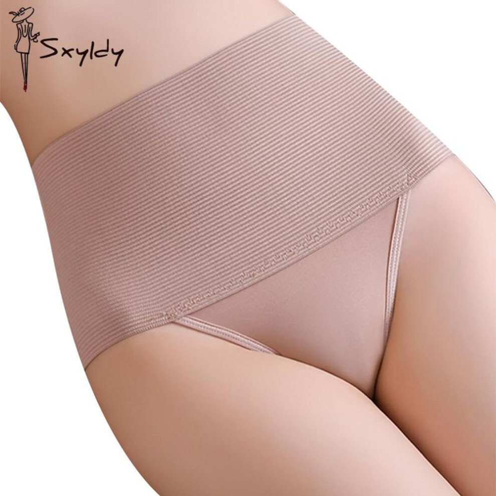 (beige, XL) Waist Trainer Belly Slimming Underwear High Waist Flat Belly Shaping Panties Elastic Shapewear Women's Thongs Lingerie