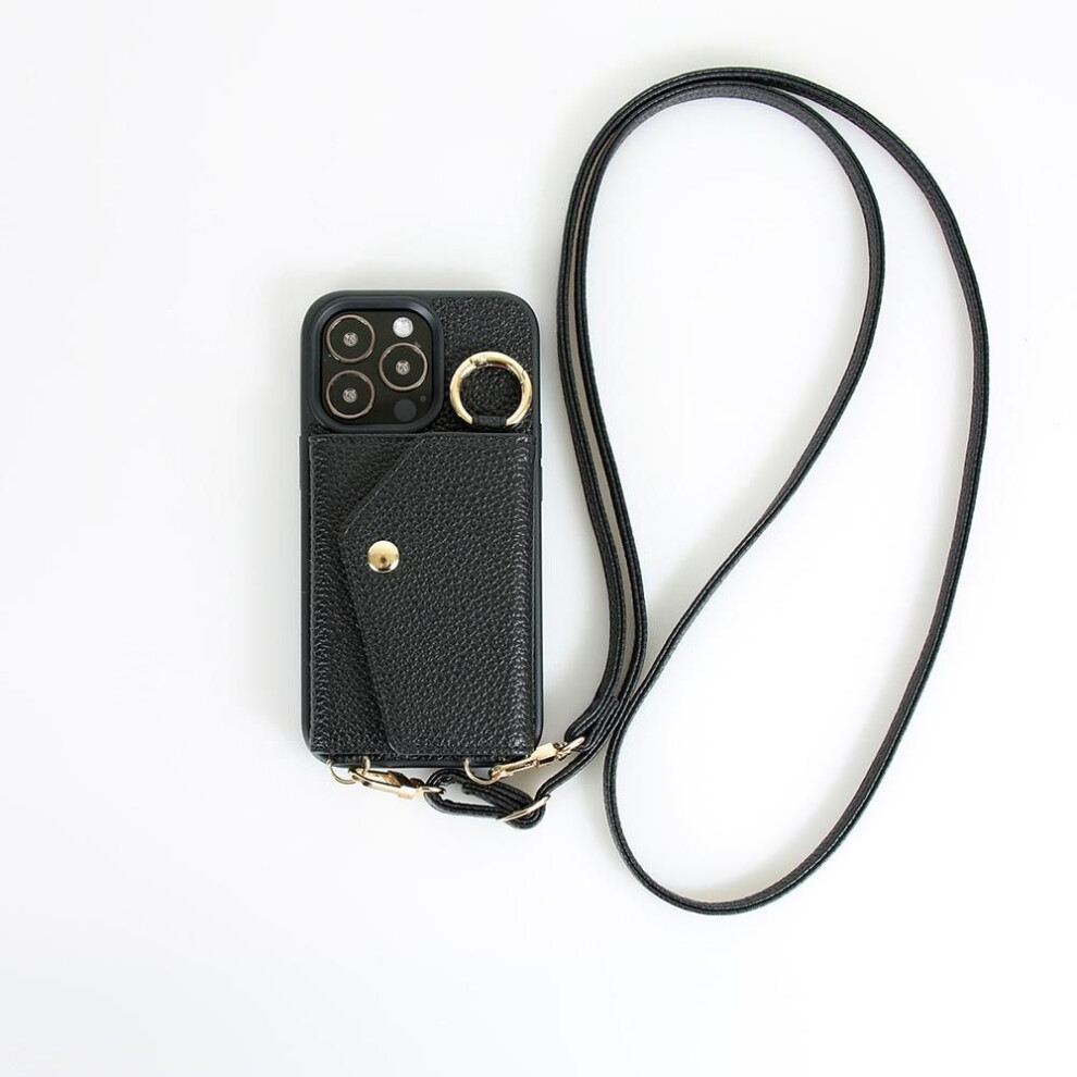 (black, 11 Pro Max) Shoulder Bag Phone Case for Apple iPhone- Leather Lanyard Card Holder Zipper Wallet Drop-Resistant Phone Case for Iphone16/15/14/13/12/11/Promaxplus