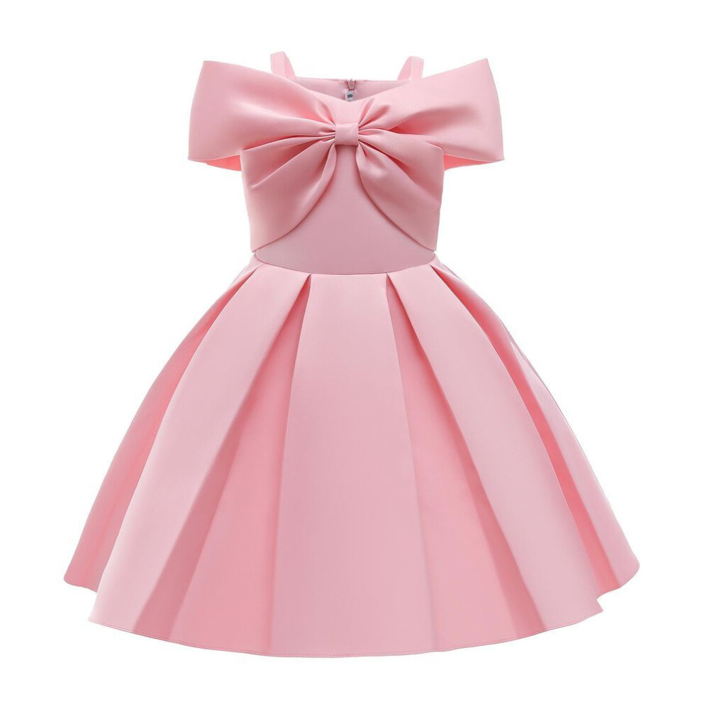 (pink, 140) Pink Summer Princess Suspender Dress for Girls - Western Style