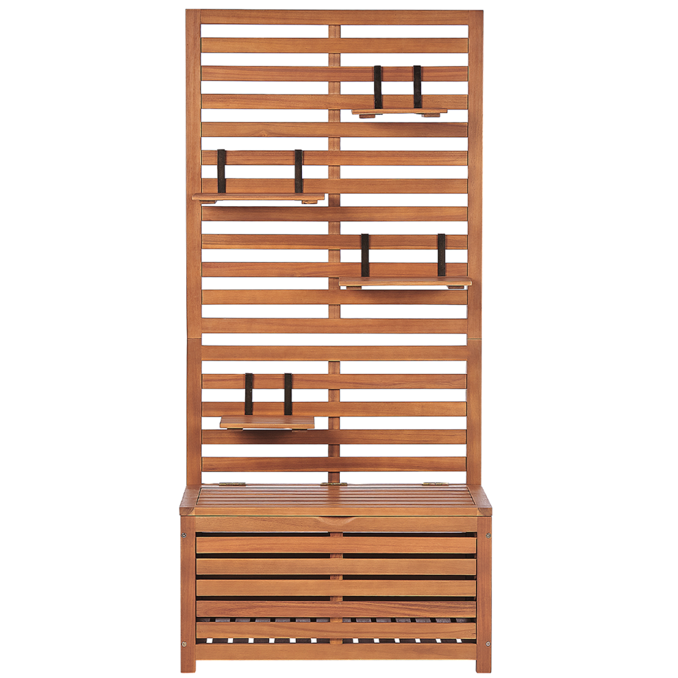 Garden Bench with Wall Panel MATINO Acacia Wood 80 cm 40 cm Brown