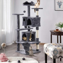 Large Cat Tree 135cm Cat Tower Scratching Posts Multi Level Kitten Tree House Tower