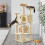 Large Cat Tree 135cm Cat Tower Scratching Posts Multi Level Kitten Tree House Tower 1