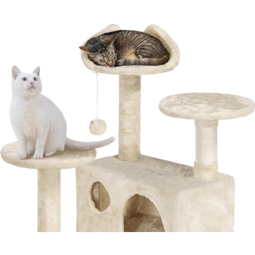 Large Cat Tree 135cm Cat Tower Scratching Posts Multi Level Kitten Tree House Tower 2