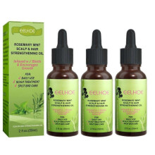 3PCS Hair Growth Essential Oil Natural Rosemary Mint Hair Strengthening Oil Nourishing Treatment for Ends