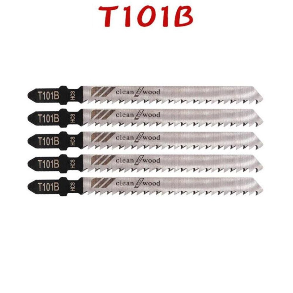 (as the picture, T101B 5PCS) 5/10pcs Jigsaw Blades Set T-Shaft HCS Assorted Jig Saw Blades for Wood Plastic and Metal Cutting for Black & Decker Metabo