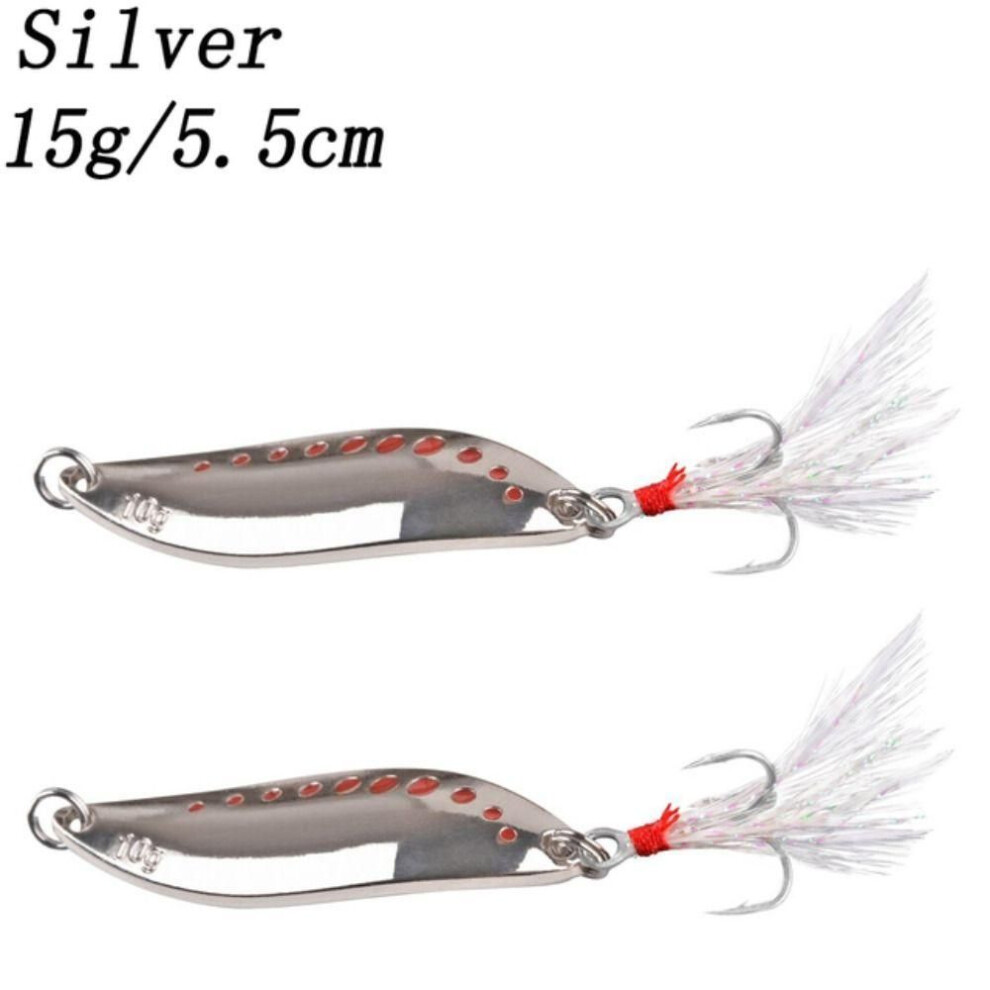 (15g/5.5cm(2pcs)) Bait Spinners Leech Sequins Metal Lure Fishing Lure Leech Lure Spoon Lure Vib Lure Leech Bait