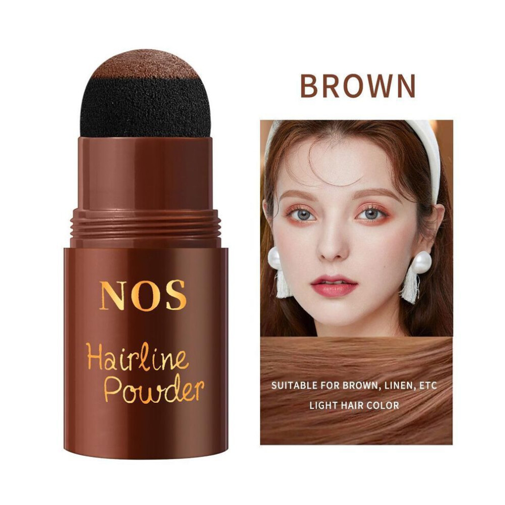 (brown, 1.2G) English Edition Hairline Filling & Contour Powder Stick: High Forehead & Sideburn Coverage, Waterproof