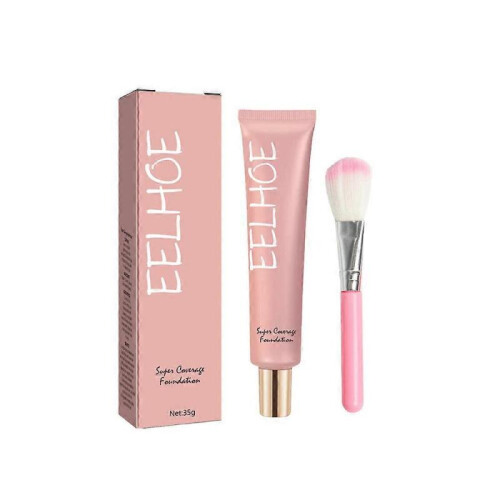 (1pcs) 1-3pcs Super Coverage Foundation with Buffing Brush, Super Coverage Foundation