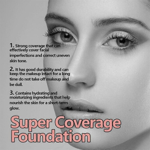 (3pcs) 1-3pcs Super Coverage Foundation with Buffing Brush, Super Coverage Foundation 2