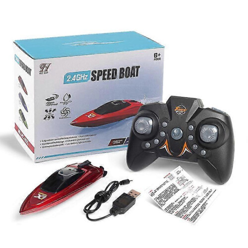 (Red) Creative Mini 2.4G Ultra-small Remote Control Boat 360  Roll Electric Remote