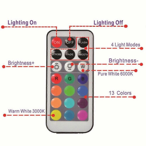 (10pcs) Multicolor Car Interior Accessories Atmosphere LED Lights Lamp W/ Remote Control 1