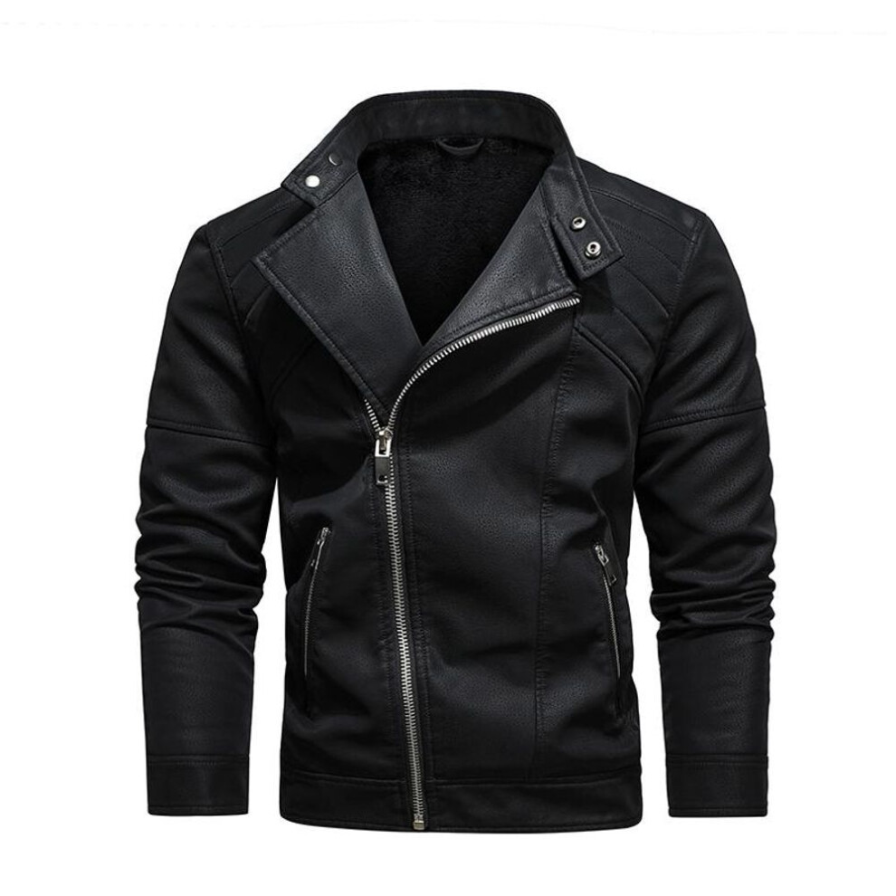 (black, L) 2025 Military Leather Jacket Men Winter Fleece Warm Zipper Motorcycle Coats Mens Fashion New Biker PU Jackets Slim Overcoat
