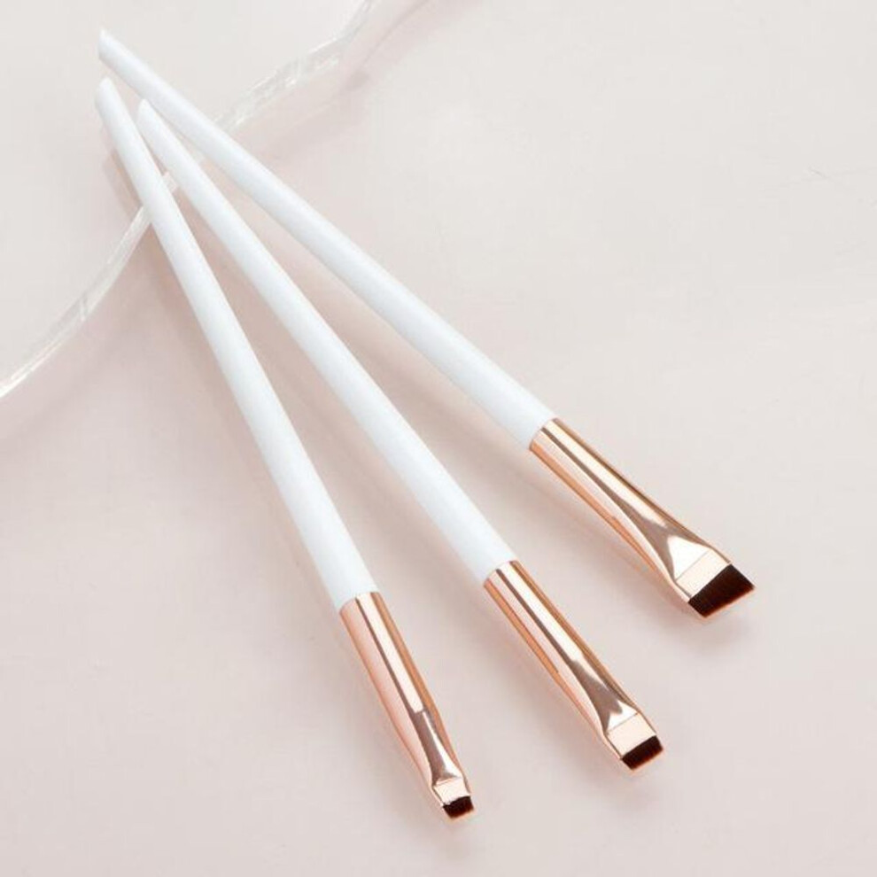 (white, 3pcs/set) Blade Eyeliner Brush Eyebrow Brush Portable Flat Fine Eye Liner Brow Contour Makeup Brushes Cosmetic Beauty Makeup Tool 3pcs/set