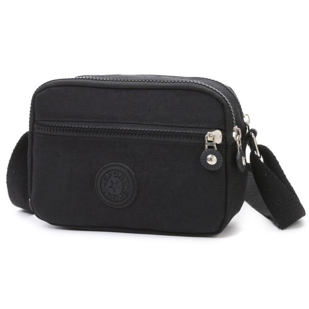 (black) Simple Casual Mini Crossbody Bag Women's Nylon Small Shoulder Bag For Women Messenger Phone Side Sling Bag