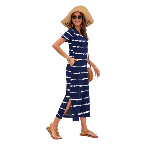 Kleinkind Langarm U-Ausschnitt Maxi Prinzessin Kleid – Schwingendes Mädchen Langarm Kleid Casual Daily Wear