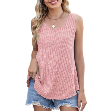 Canotte da donna, tuniche senza maniche, camicie estive, moda basic, abiti morbidi 2025, abiti casual alla moda, rosa XXL
