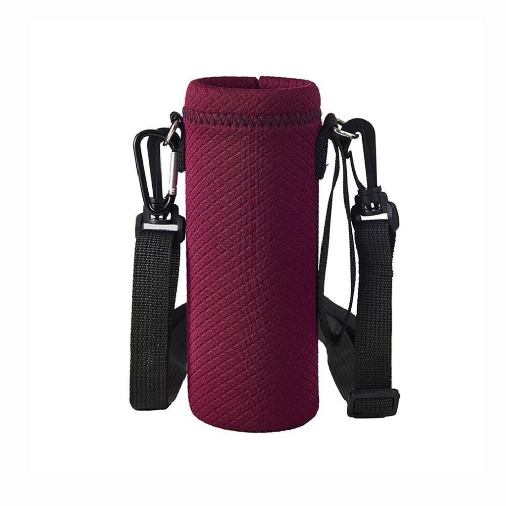 (wine red, 6.7x18cm) With Straps Water Bottle Cover Portable Cup Sleeve Insulat Bag Water Bottle Case  Camping