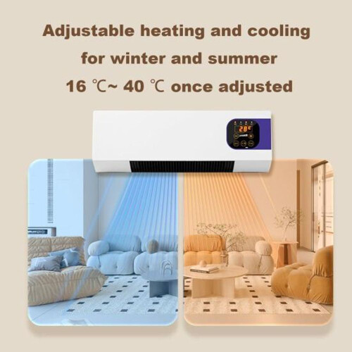 Wall Mounted Air Conditioner Room Heater Temperature Adjustable Timer Function Digital Display Waterproof Air Conditioner with Remote Control 1