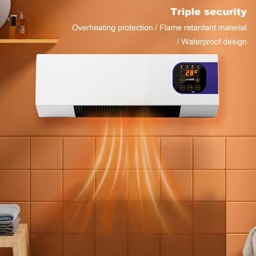 Wall Mounted Air Conditioner Room Heater Temperature Adjustable Timer Function Digital Display Waterproof Air Conditioner with Remote Control 2