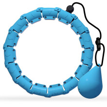 (Light Wash, 24 links) 24 Knots Weighted Hula Hoop,2 in 1 Detachable Knots Fitness Hoop,Adjustable Auto Spin Ball Suitable for Adults,Home Workout Equipment,Gym Workout
