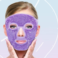 (Purple, 1 Piece) Ice Face Mask with Adjustable Elastic Strap, Pink Soft Hot & Cold Compress Sleeping Gel Mask, Skincare Tools, Cooling Pads, Sleep Aid Products