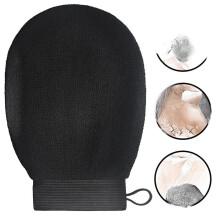 (Black, Universal) Solid Exfoliating Bath Glove,1 Count Reusable Shower Exfoliating Mitt,Shower Exfoliating Pad,Exfoliating Gloves,Shower Products, Bathroom Accessories