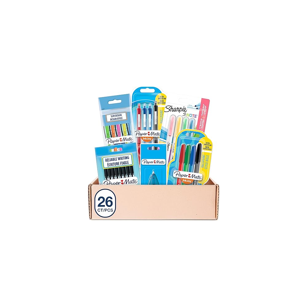 Paper Mate & Sharpie Pens Set | Stationery Supplies | Ballpoint Pens, Highlighters, Mechanical Pencils & Correction Tap